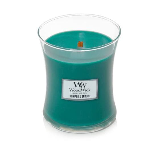 Ароматична свічка з ароматом ялівцю та шавлії Woodwick Medium Juniper & Spruce 275 г